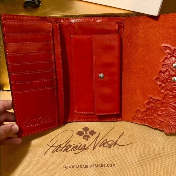 Patricia Nash Red Embossed Floral Wallet - Picture 3 of 3